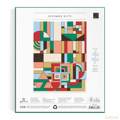 Frank Lloyd Wright December Gifts 1000 Piece Foil Puzzle [KSIĄŻKA]