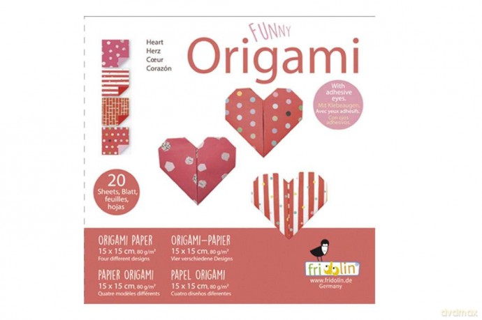Funny Origami. Hearts. 20 sheets 15x15 cm