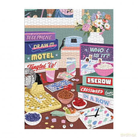 Game Night 1000 Piece Puzzle in Square Box [KSIĄŻKA]