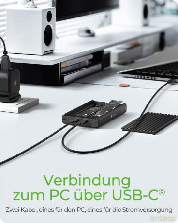 Geh. IcyBox USB 3.2 Gen2x2 Type-C 2-fach