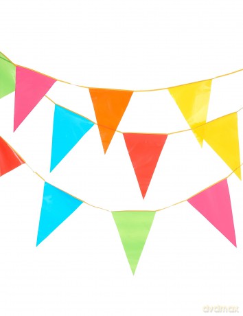 Gekleurde Vlaggenlijn 10mtr. Feest Versiering
