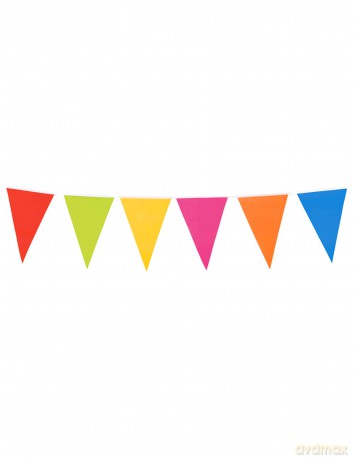 Gekleurde Vlaggenlijn 10mtr. Feest Versiering