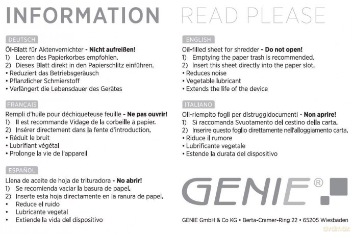 Genie lbltter, 6 Blatt