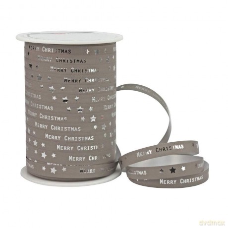 Geschenkband Christmas silber