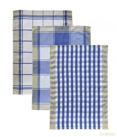 Geschirrtźcher Karo blau/3st.