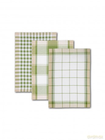 Geschirrtźcher Karo Olive/3st
