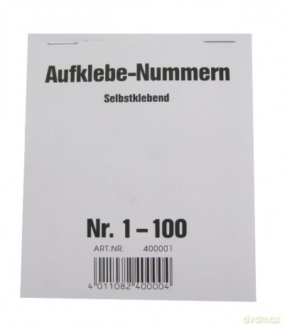 Gewinn-Aufklebenummern 1-100