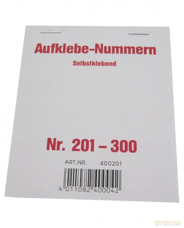 Gewinn-Aufklebenummern 201-300