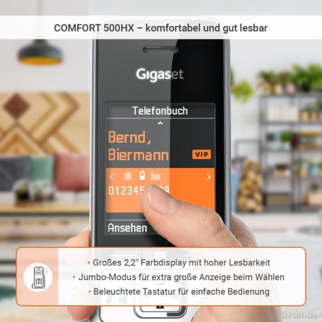 Gigaset BasicLine IP+COMFORT 500HX silbe