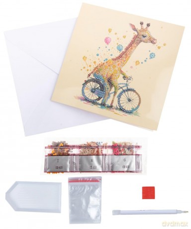 Giraffe 18x18cm Crystal Art Card
