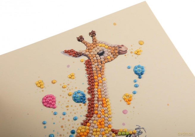 Giraffe 18x18cm Crystal Art Card