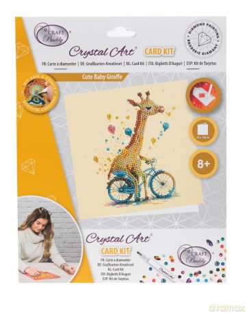 Giraffe 18x18cm Crystal Art Card