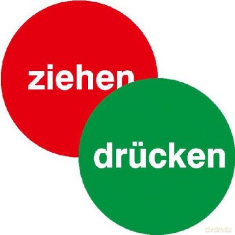 Glastźrschild Drźcken/Ziehen