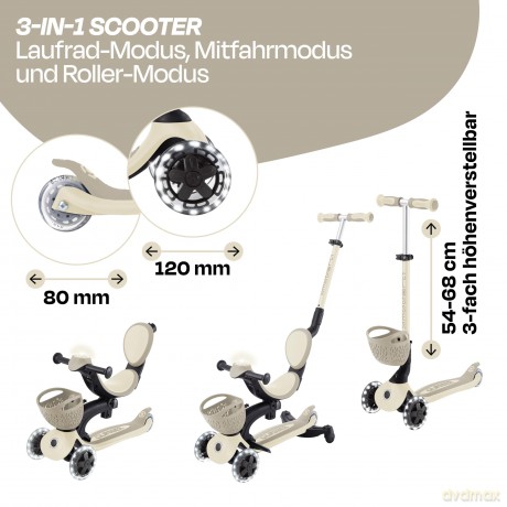 GLOBBER GO-UP BABY 360 LIGHTS, taupe