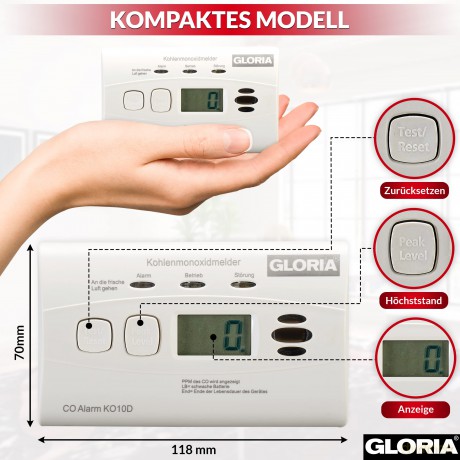 Gloria: GLORIA K010D Kohlenmonoxidmelder