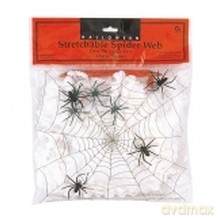Pajęcza sieć z 4 pająkami (Halloween)