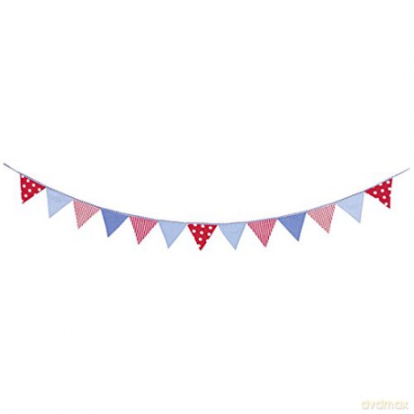 Goki Katoenen Vlaggenlijn Blauw/Rood