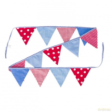 Goki Katoenen Vlaggenlijn Blauw/Rood