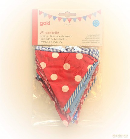 Goki Katoenen Vlaggenlijn Blauw/Rood