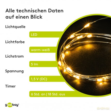 Goobay: goobay 20er LED Lichterkette transparent
