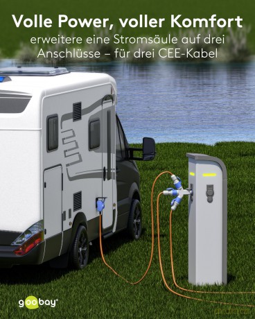 Goobay: goobay Camping 3-fach CEE-Verteiler blau