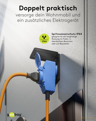Goobay: goobay Camping Adapterleitung 1,5 m oran