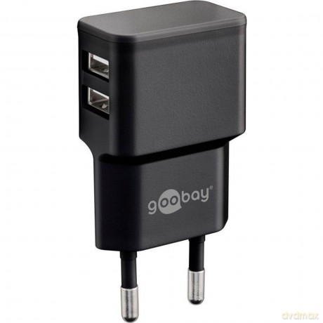 goobay Ladekabel mit Adapter schwarz 1 m
