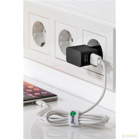 goobay Ladekabel mit Adapter schwarz 1 m