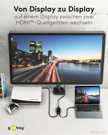 goobay Manuelle HDMIâ˘-Umschaltbox 2 auf