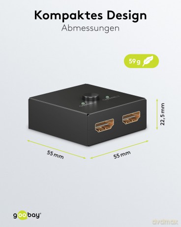 goobay Manuelle HDMIâ˘-Umschaltbox 2 auf
