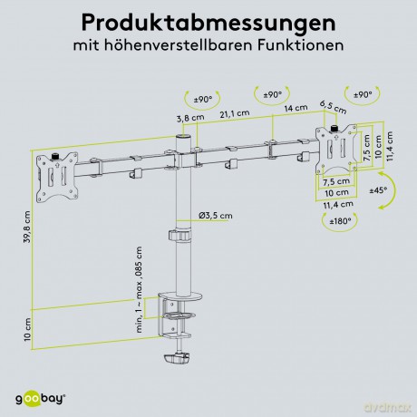 goobay Monitor-Halterung Flex 58529 schw