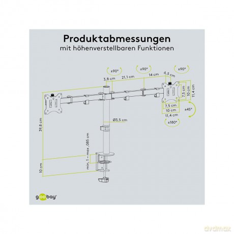 goobay Monitor-Halterung Flex 58529 schw