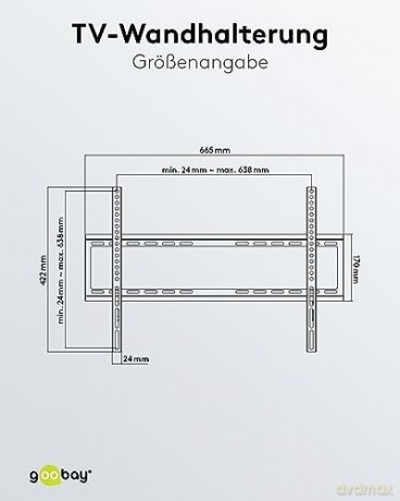 goobay TV-Wandhalterung Basic Fixed (L)