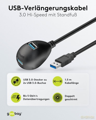 goobay USB 3.0-Kabel A/2x A