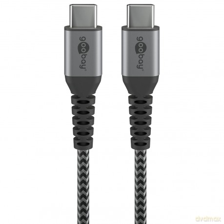 goobay USB C Kabel 0,5 m schwarz, grau