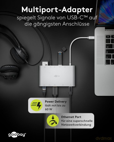 goobay USB C Multiport Adapter 0,13 m si