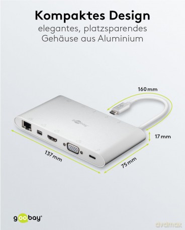 goobay USB C Multiport Adapter 0,13 m si
