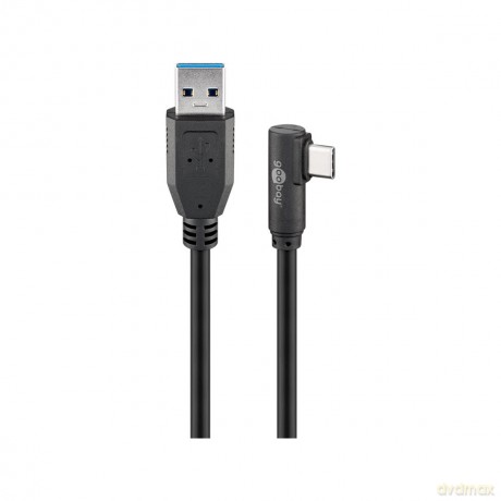 goobay USB C/USB 3.0 A Kabel 0,5 m schwa