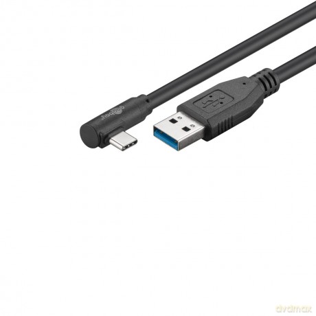 goobay USB C/USB 3.0 A Kabel 0,5 m schwa