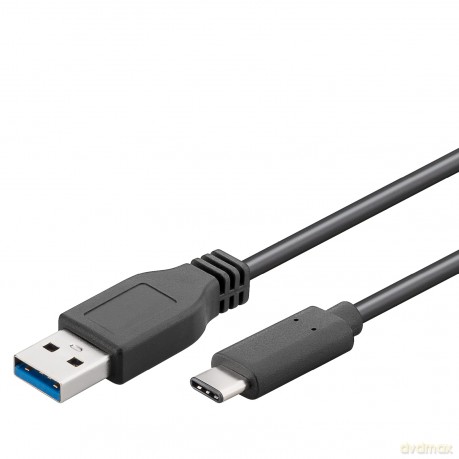 goobay USB C/USB 3.0 A Kabel 2,0 m schwa