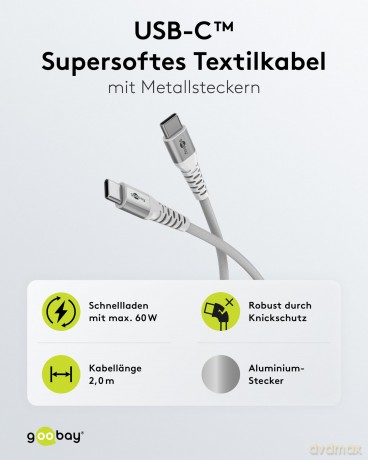 Goobay USB-C (ST-ST) 2m Anschlusskabel T