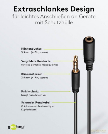 goobay Verl.-kabel 3,5mm 1,0m