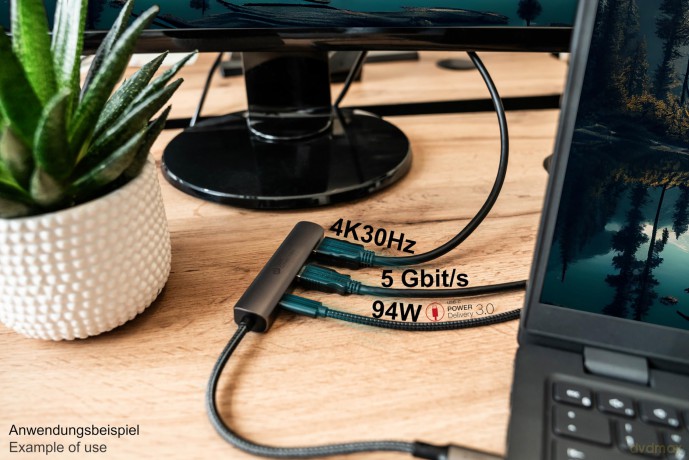 Good Connections USB-C-Hub 3-Port anthra