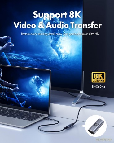 GRAUGEAR 40Gbps USB-C Adapter Aluminium