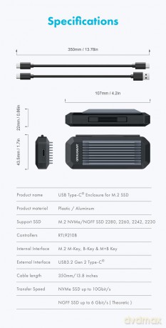 GRAUGEAR externes Gehuse M.2NVMe