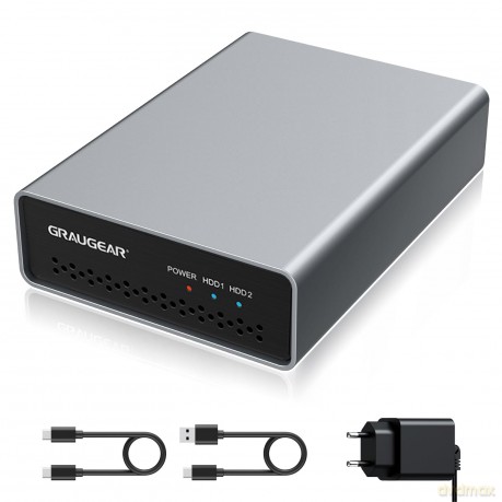 GRAUGEAR externes Raid Gehuse 2x2,5"H