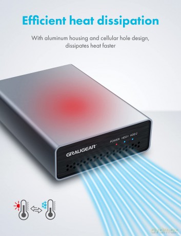 GRAUGEAR externes Raid Gehuse 2x2,5"H