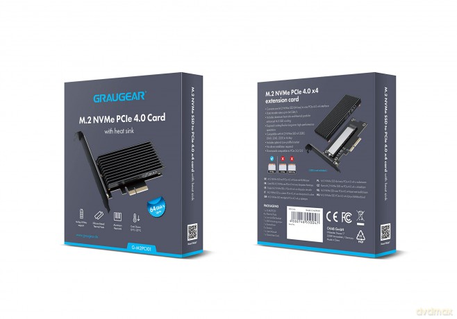 GRAUGEAR PCI Card M.2 PCIe 4.0 Card fźr