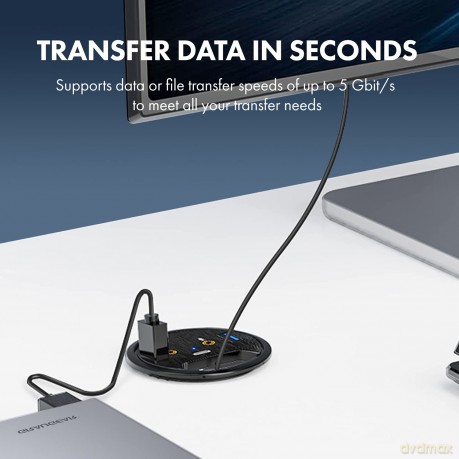 GRAUGEAR USB 3.0 Tisch Hub mit Audio- un