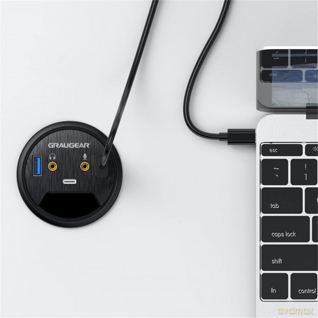 GRAUGEAR USB 3.0 Tisch Hub mit Audio- un